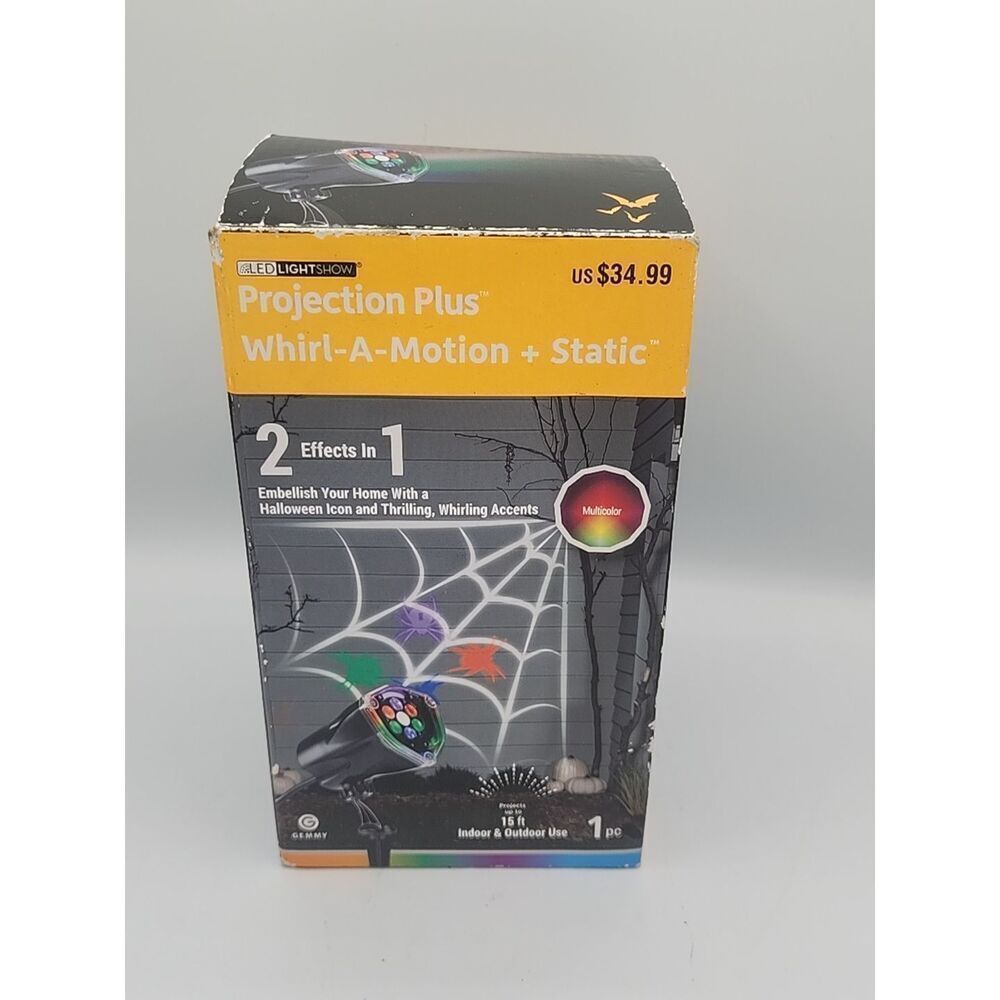GEMMY light show projection whirl- A-Motion+strobe, Halloween Spiderweb